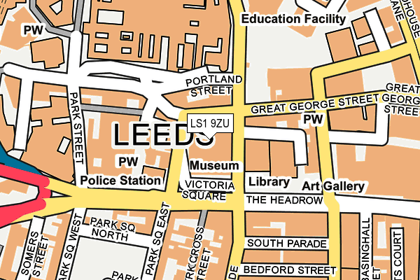 LS1 9ZU map - OS OpenMap – Local (Ordnance Survey) LS1 9ZU map - OS OpenMap – Local (Ordnance Survey)
