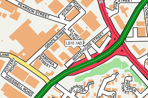 LS10 1AD map - OS OpenMap – Local (Ordnance Survey) LS10 1AD map - OS OpenMap – Local (Ordnance Survey)