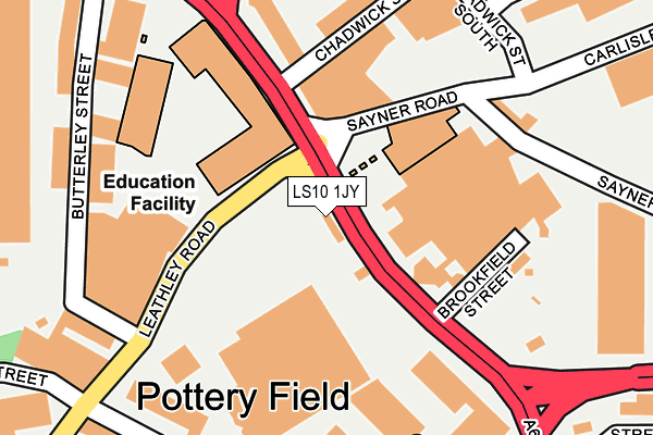 LS10 1JY map - OS OpenMap – Local (Ordnance Survey) LS10 1JY map - OS OpenMap – Local (Ordnance Survey)
