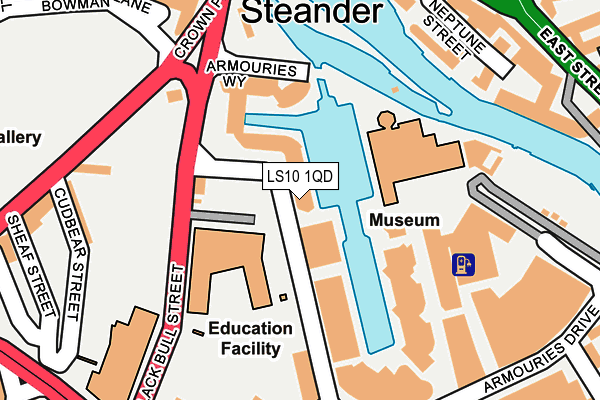 LS10 1QD map - OS OpenMap – Local (Ordnance Survey) LS10 1QD map - OS OpenMap – Local (Ordnance Survey)