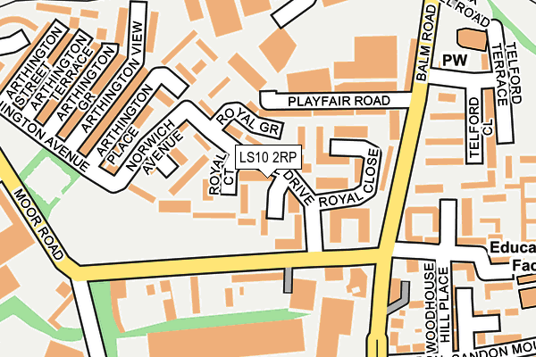 LS10 2RP map - OS OpenMap – Local (Ordnance Survey) LS10 2RP map - OS OpenMap – Local (Ordnance Survey)
