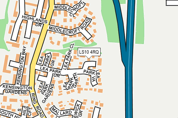 LS10 4RQ map - OS OpenMap – Local (Ordnance Survey) LS10 4RQ map - OS OpenMap – Local (Ordnance Survey)