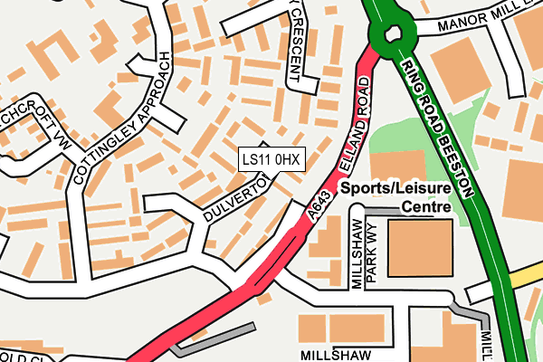 LS11 0HX map - OS OpenMap – Local (Ordnance Survey)