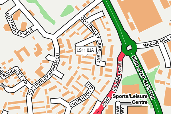 LS11 0JA map - OS OpenMap – Local (Ordnance Survey) LS11 0JA map - OS OpenMap – Local (Ordnance Survey)