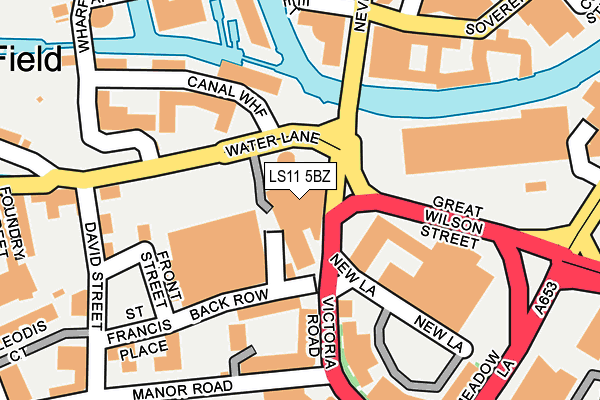 LS11 5BZ map - OS OpenMap – Local (Ordnance Survey)