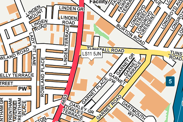LS11 5JN map - OS OpenMap – Local (Ordnance Survey) LS11 5JN map - OS OpenMap – Local (Ordnance Survey)