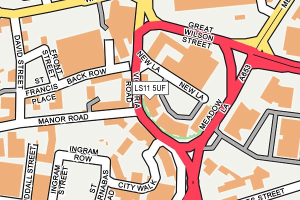 LS11 5UF map - OS OpenMap – Local (Ordnance Survey) LS11 5UF map - OS OpenMap – Local (Ordnance Survey)