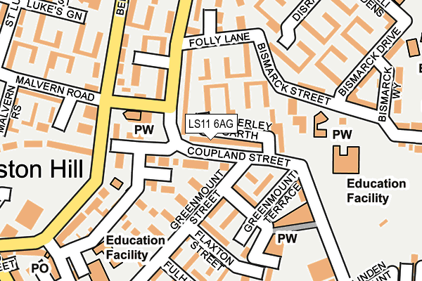 LS11 6AG map - OS OpenMap – Local (Ordnance Survey) LS11 6AG map - OS OpenMap – Local (Ordnance Survey)