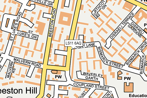 LS11 6AQ map - OS OpenMap – Local (Ordnance Survey)