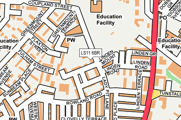 LS11 6BR map - OS OpenMap – Local (Ordnance Survey) LS11 6BR map - OS OpenMap – Local (Ordnance Survey)