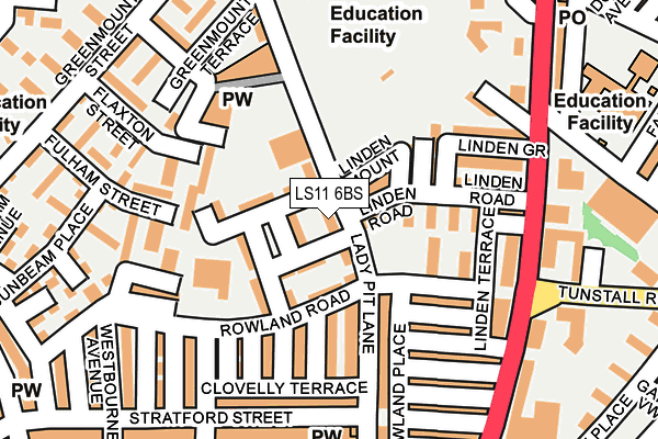 LS11 6BS map - OS OpenMap – Local (Ordnance Survey) LS11 6BS map - OS OpenMap – Local (Ordnance Survey)
