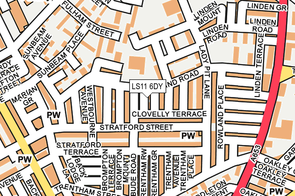 LS11 6DY map - OS OpenMap – Local (Ordnance Survey) LS11 6DY map - OS OpenMap – Local (Ordnance Survey)