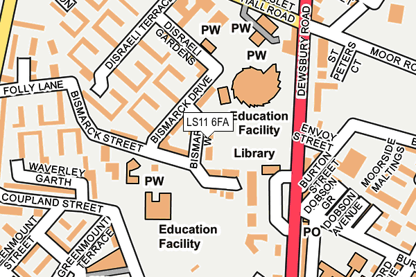 LS11 6FA map - OS OpenMap – Local (Ordnance Survey)
