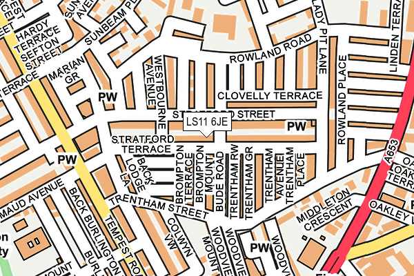 LS11 6JE map - OS OpenMap – Local (Ordnance Survey)