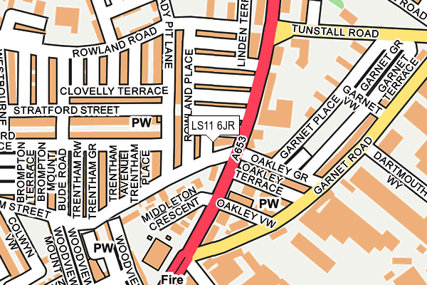 LS11 6JR map - OS OpenMap – Local (Ordnance Survey) LS11 6JR map - OS OpenMap – Local (Ordnance Survey)