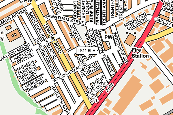 LS11 6LH map - OS OpenMap – Local (Ordnance Survey) LS11 6LH map - OS OpenMap – Local (Ordnance Survey)