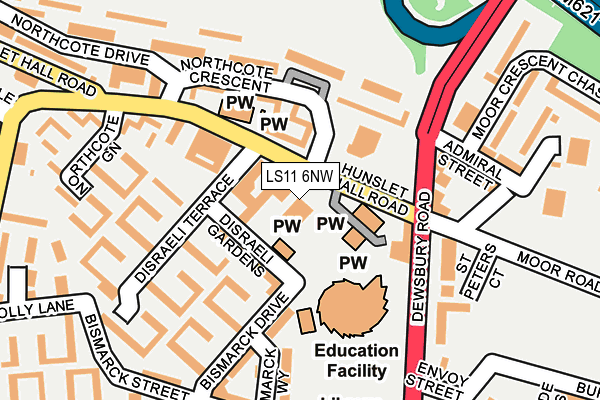 LS11 6NW map - OS OpenMap – Local (Ordnance Survey) LS11 6NW map - OS OpenMap – Local (Ordnance Survey)