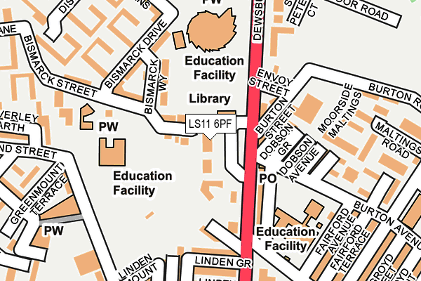 LS11 6PF map - OS OpenMap – Local (Ordnance Survey) LS11 6PF map - OS OpenMap – Local (Ordnance Survey)