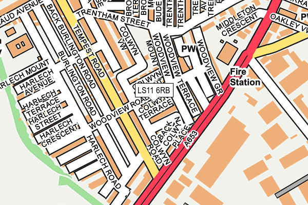 LS11 6RB map - OS OpenMap – Local (Ordnance Survey) LS11 6RB map - OS OpenMap – Local (Ordnance Survey)