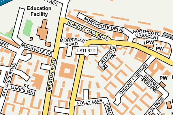 LS11 6TD map - OS OpenMap – Local (Ordnance Survey)