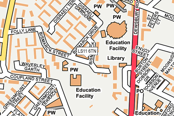 LS11 6TN map - OS OpenMap – Local (Ordnance Survey) LS11 6TN map - OS OpenMap – Local (Ordnance Survey)