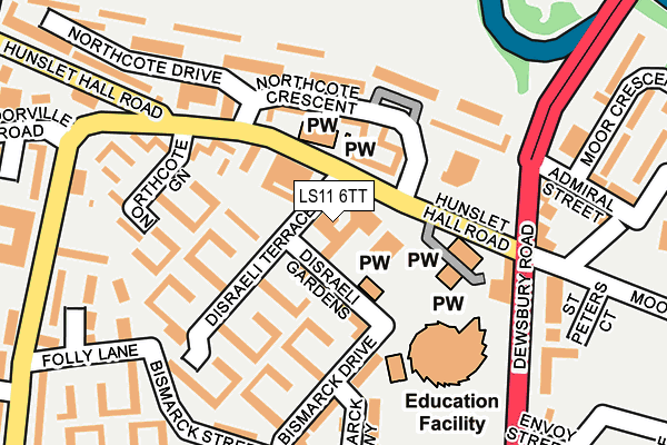 LS11 6TT map - OS OpenMap – Local (Ordnance Survey) LS11 6TT map - OS OpenMap – Local (Ordnance Survey)