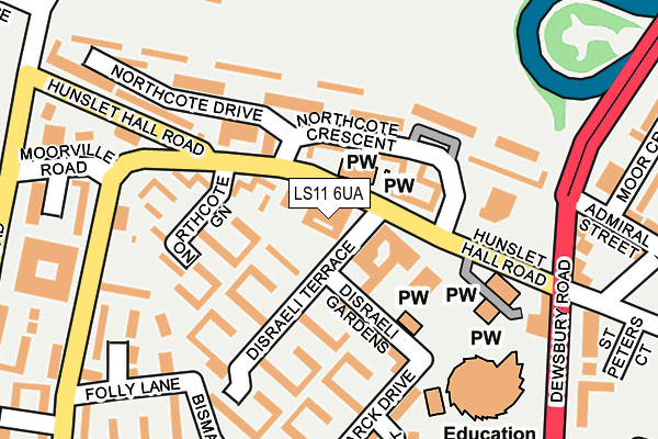 LS11 6UA map - OS OpenMap – Local (Ordnance Survey) LS11 6UA map - OS OpenMap – Local (Ordnance Survey)