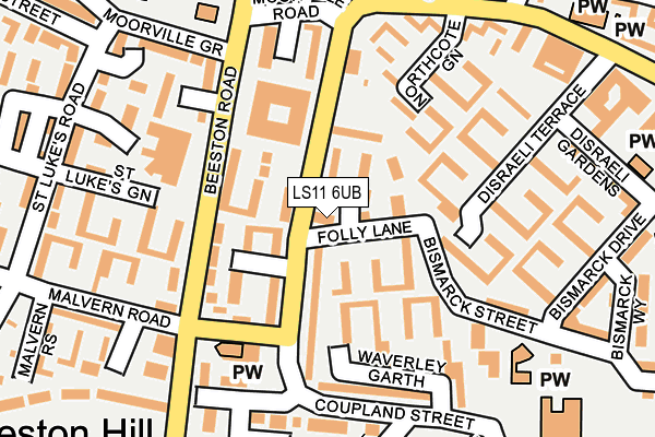 LS11 6UB map - OS OpenMap – Local (Ordnance Survey) LS11 6UB map - OS OpenMap – Local (Ordnance Survey)