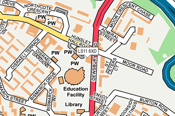 LS11 6XD map - OS OpenMap – Local (Ordnance Survey) LS11 6XD map - OS OpenMap – Local (Ordnance Survey)