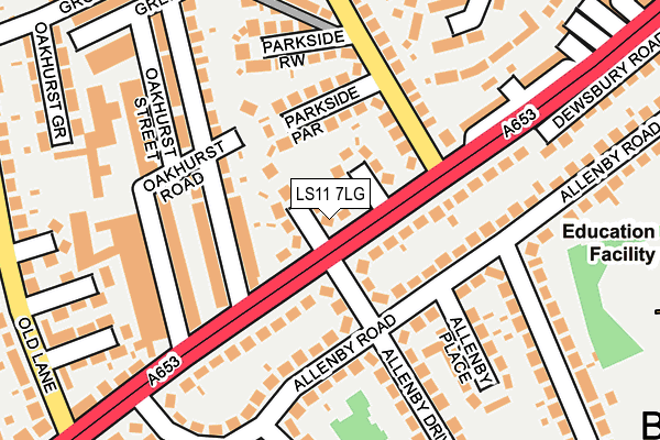 LS11 7LG map - OS OpenMap – Local (Ordnance Survey) LS11 7LG map - OS OpenMap – Local (Ordnance Survey)