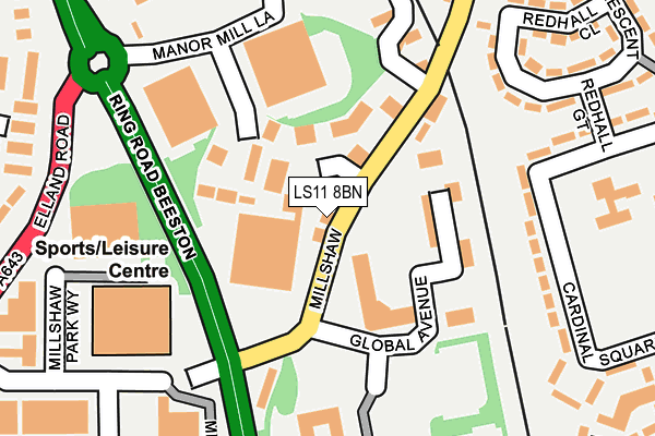 LS11 8BN map - OS OpenMap – Local (Ordnance Survey) LS11 8BN map - OS OpenMap – Local (Ordnance Survey)
