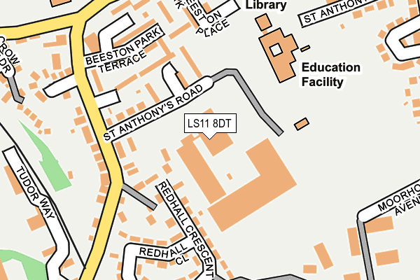 LS11 8DT map - OS OpenMap – Local (Ordnance Survey) LS11 8DT map - OS OpenMap – Local (Ordnance Survey)