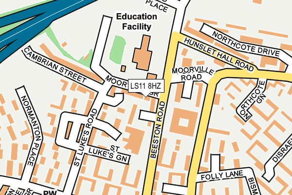 LS11 8HZ map - OS OpenMap – Local (Ordnance Survey) LS11 8HZ map - OS OpenMap – Local (Ordnance Survey)
