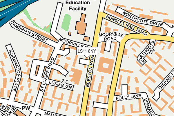 LS11 8NY map - OS OpenMap – Local (Ordnance Survey) LS11 8NY map - OS OpenMap – Local (Ordnance Survey)