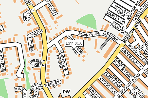 LS11 8QX map - OS OpenMap – Local (Ordnance Survey) LS11 8QX map - OS OpenMap – Local (Ordnance Survey)