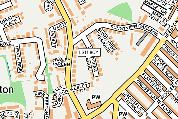 LS11 8QY map - OS OpenMap – Local (Ordnance Survey)