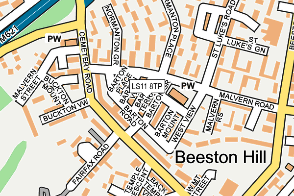 LS11 8TP map - OS OpenMap – Local (Ordnance Survey) LS11 8TP map - OS OpenMap – Local (Ordnance Survey)