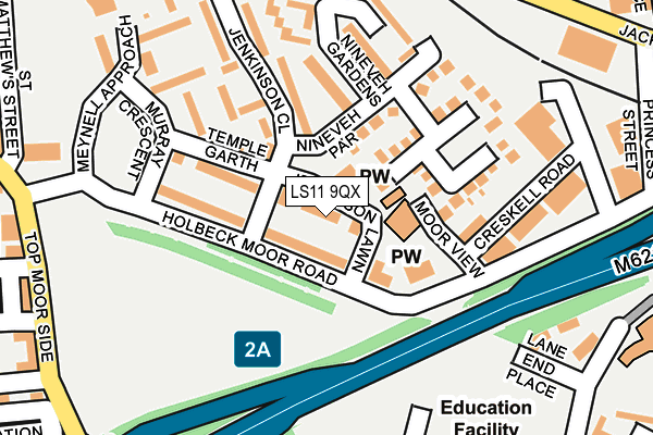 LS11 9QX map - OS OpenMap – Local (Ordnance Survey) LS11 9QX map - OS OpenMap – Local (Ordnance Survey)