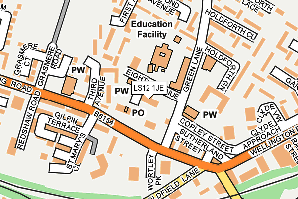 LS12 1JE map - OS OpenMap – Local (Ordnance Survey) LS12 1JE map - OS OpenMap – Local (Ordnance Survey)