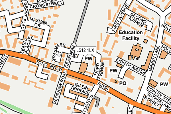 LS12 1LX map - OS OpenMap – Local (Ordnance Survey) LS12 1LX map - OS OpenMap – Local (Ordnance Survey)