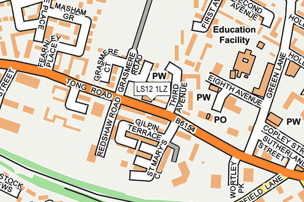 LS12 1LZ map - OS OpenMap – Local (Ordnance Survey) LS12 1LZ map - OS OpenMap – Local (Ordnance Survey)