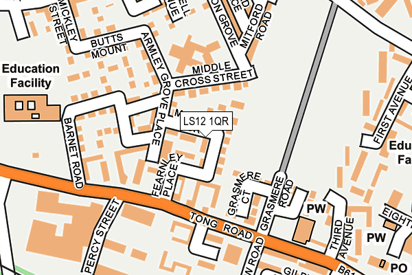 LS12 1QR map - OS OpenMap – Local (Ordnance Survey) LS12 1QR map - OS OpenMap – Local (Ordnance Survey)