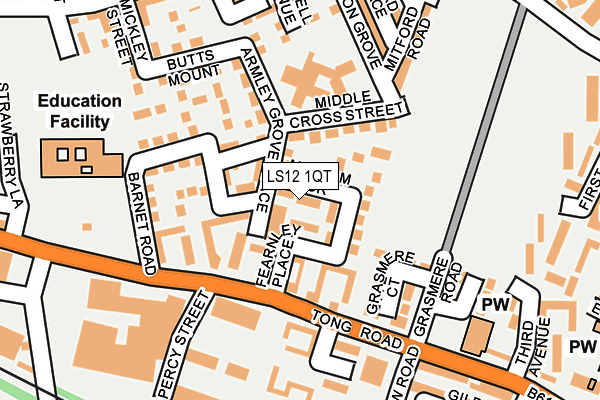 LS12 1QT map - OS OpenMap – Local (Ordnance Survey) LS12 1QT map - OS OpenMap – Local (Ordnance Survey)
