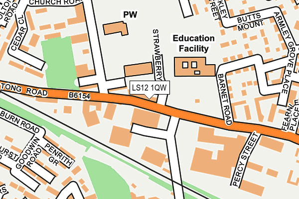 LS12 1QW map - OS OpenMap – Local (Ordnance Survey) LS12 1QW map - OS OpenMap – Local (Ordnance Survey)