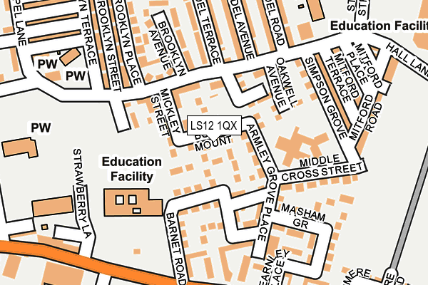 LS12 1QX map - OS OpenMap – Local (Ordnance Survey) LS12 1QX map - OS OpenMap – Local (Ordnance Survey)