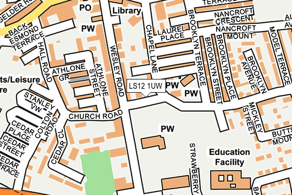 LS12 1UW map - OS OpenMap – Local (Ordnance Survey) LS12 1UW map - OS OpenMap – Local (Ordnance Survey)