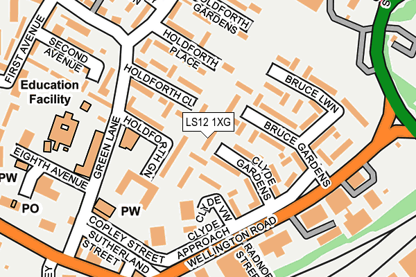 LS12 1XG map - OS OpenMap – Local (Ordnance Survey) LS12 1XG map - OS OpenMap – Local (Ordnance Survey)
