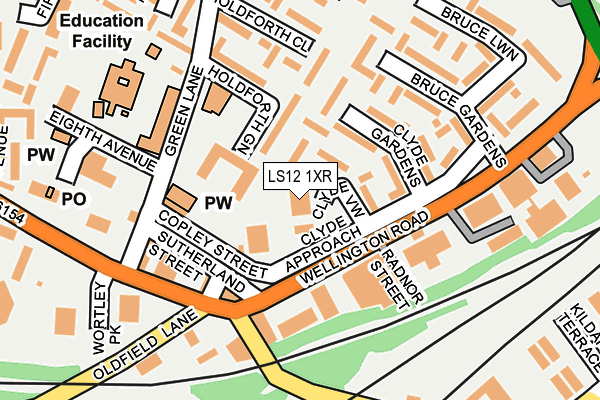 LS12 1XR map - OS OpenMap – Local (Ordnance Survey) LS12 1XR map - OS OpenMap – Local (Ordnance Survey)
