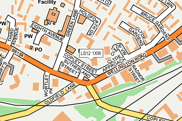LS12 1XW map - OS OpenMap – Local (Ordnance Survey) LS12 1XW map - OS OpenMap – Local (Ordnance Survey)