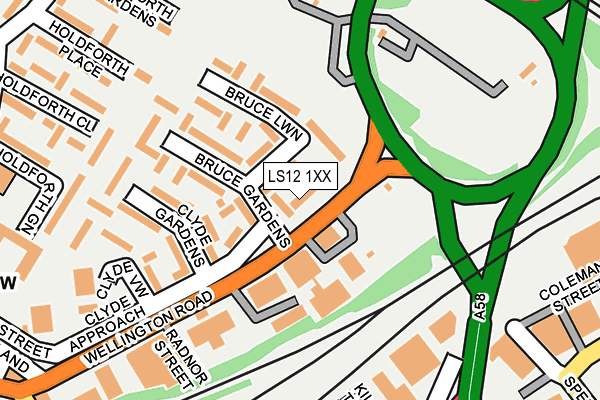 LS12 1XX map - OS OpenMap – Local (Ordnance Survey) LS12 1XX map - OS OpenMap – Local (Ordnance Survey)